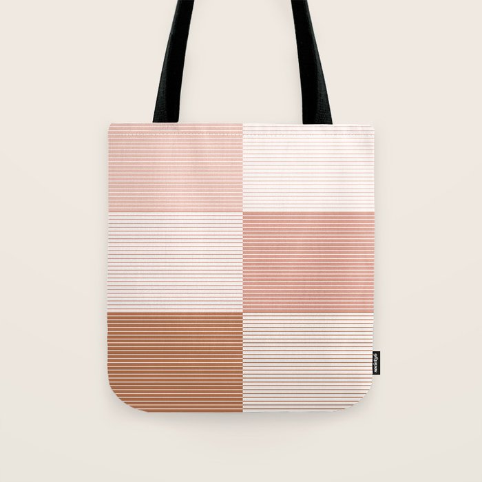 Color Block Line Pattern V Tote Bag Gallery Image 1