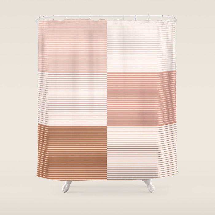 Color Block Line Pattern V Shower Curtain Gallery Image 1