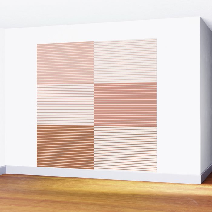Color Block Line Pattern V Wall Mural Gallery Image 2