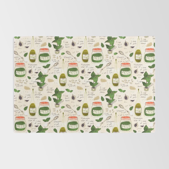 Pesto. Illustrated Recipe. Rug Gallery Image 2