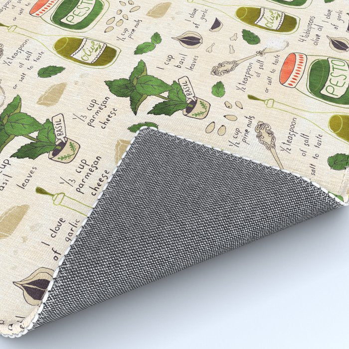 Pesto. Illustrated Recipe. Rug Gallery Image 4