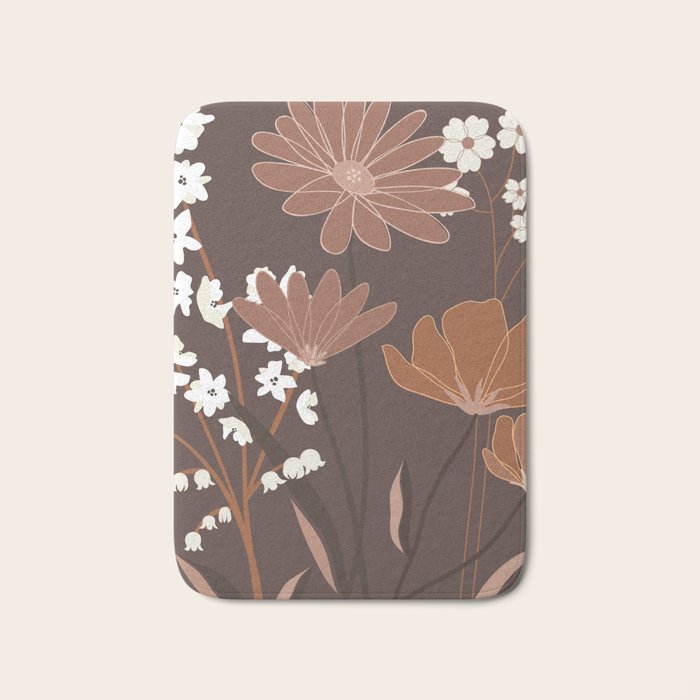 Floral Mocha 1 Bath Mat Gallery Image 1