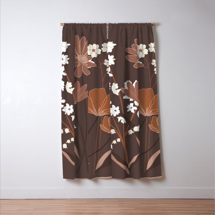 Floral Mocha 1 Window Curtain Gallery Image 3