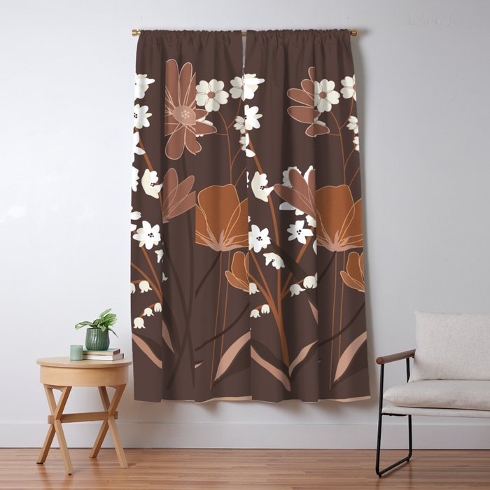 Floral Mocha 1 Window Curtain Gallery Image 5