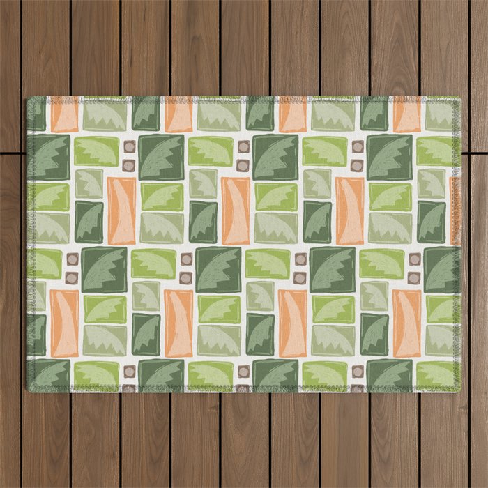 Palm Tree Block Print . Palm Springs Edit Outdoor Rug Gallery Image 1