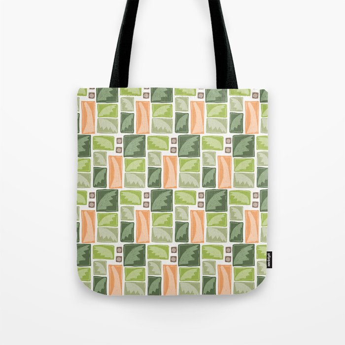 Palm Tree Block Print . Palm Springs Edit Tote Bag Gallery Image 1