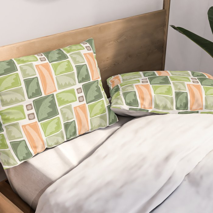 Palm Tree Block Print . Palm Springs Edit Pillow Sham Gallery Image 2