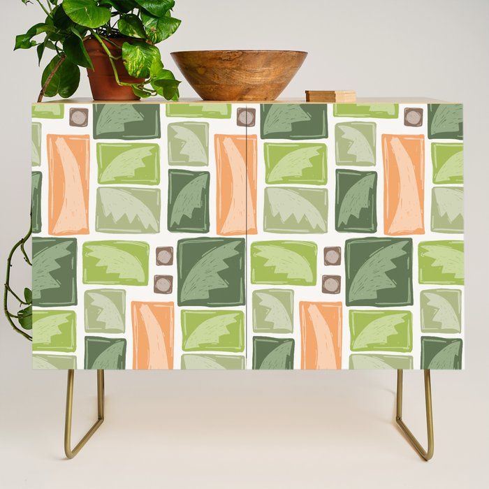 Palm Tree Block Print . Palm Springs Edit Credenza Gallery Image 1