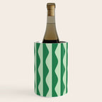 Retro Wavy Lines Pattern in Green Wine Chiller Gallery Image 3