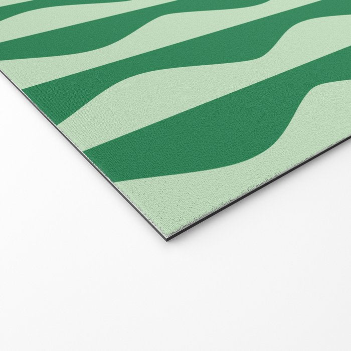 Retro Wavy Lines Pattern in Green Welcome Mat Gallery Image 2