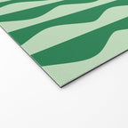 Retro Wavy Lines Pattern in Green Welcome Mat Gallery Image 2