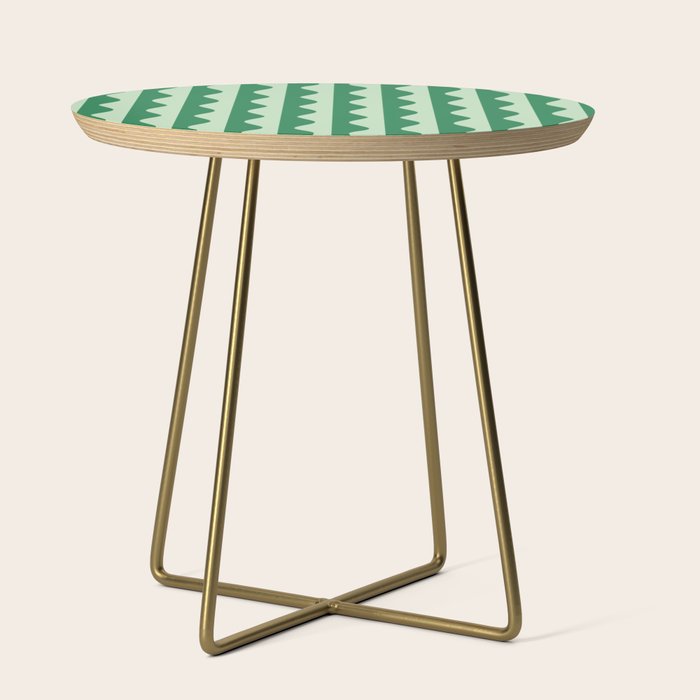 Retro Wavy Lines Pattern in Green Side Table Gallery Image 1