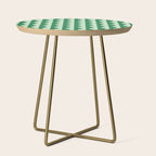Retro Wavy Lines Pattern in Green Side Table Gallery Image 1