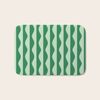 Retro Wavy Lines Pattern in Green Bath Mat Gallery Image 1