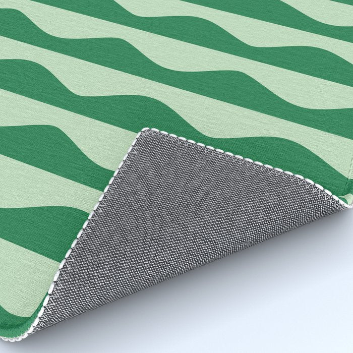 Retro Wavy Lines Pattern in Green Rug Gallery Image 4