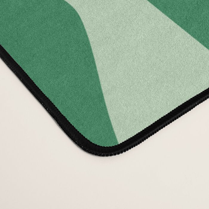 Retro Wavy Lines Pattern in Green Desk Mat Gallery Image 4
