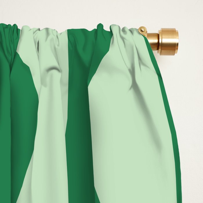 Retro Wavy Lines Pattern in Green Window Curtain Gallery Image 2