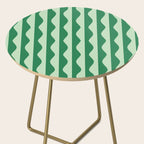 Retro Wavy Lines Pattern in Green Side Table Gallery Image 2