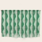 Retro Wavy Lines Pattern in Green Wall Hanging Gallery Image 1
