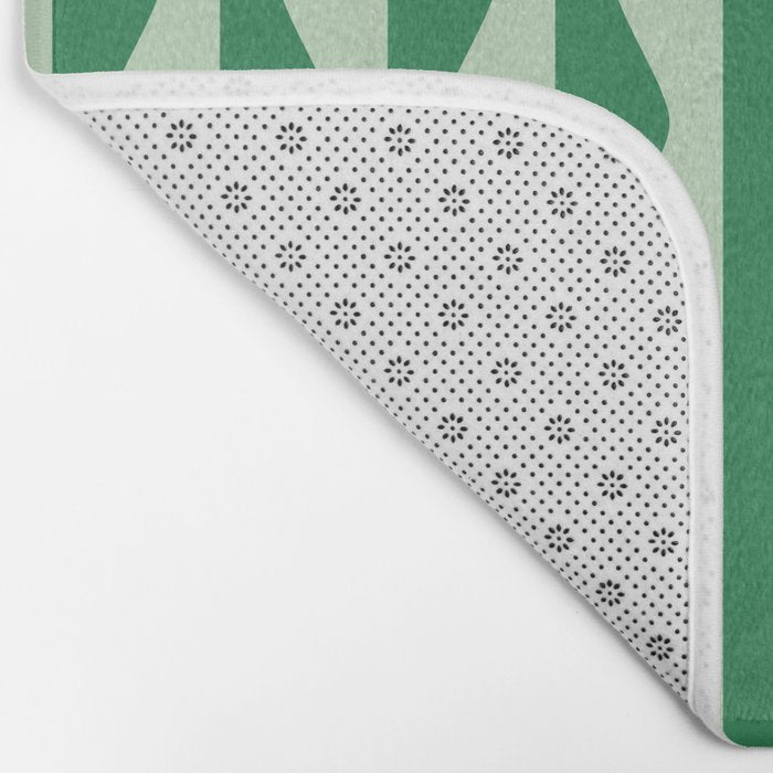 Retro Wavy Lines Pattern in Green Bath Mat Gallery Image 2