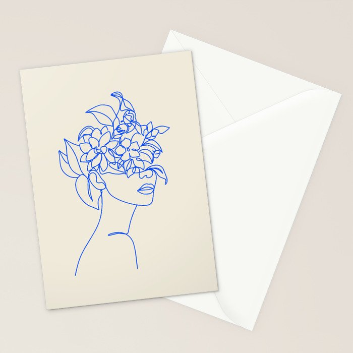 The Girl with the Flowers: Off-White Edition Stationery Card Gallery Image 2