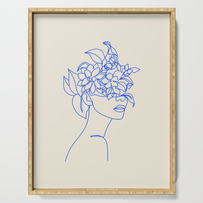 The Girl with the Flowers: Off-White Edition Serving Tray Gallery Image 1