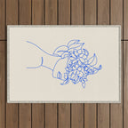 The Girl with the Flowers: Off-White Edition Outdoor Rug Gallery Image 1