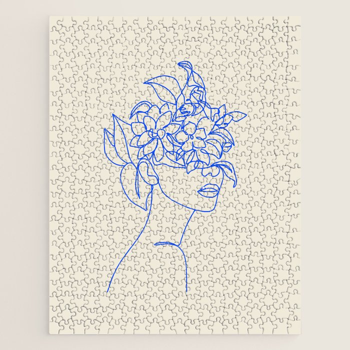 The Girl with the Flowers: Off-White Edition Jigsaw Puzzle Gallery Image 1