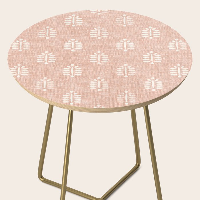 block print palms on blush Side Table Gallery Image 2
