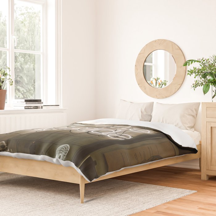 Hey Baby Take a Walk on the Wild Side -  70s Lou Reed quote street art neon retro typography Duvet Cover Gallery Image 2