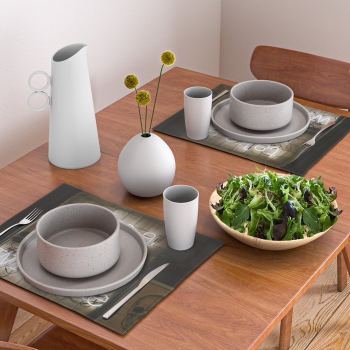 Hey Baby Take a Walk on the Wild Side -  70s Lou Reed quote street art neon retro typography Placemat Gallery Image 2