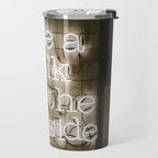 Hey Baby Take a Walk on the Wild Side -  70s Lou Reed quote street art neon retro typography Travel Mug Gallery Image 2