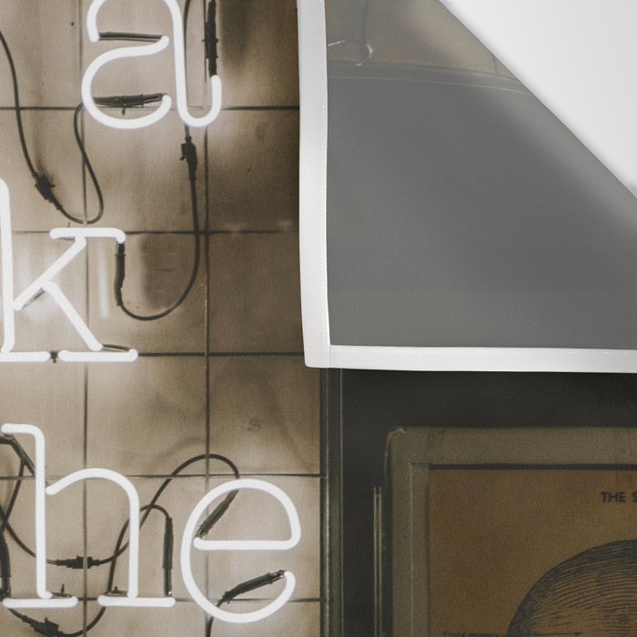 Hey Baby Take a Walk on the Wild Side -  70s Lou Reed quote street art neon retro typography Wall Tapestry Gallery Image 3