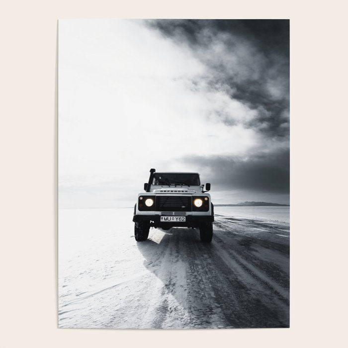 landrover defender in iceland Poster Gallery Image 1