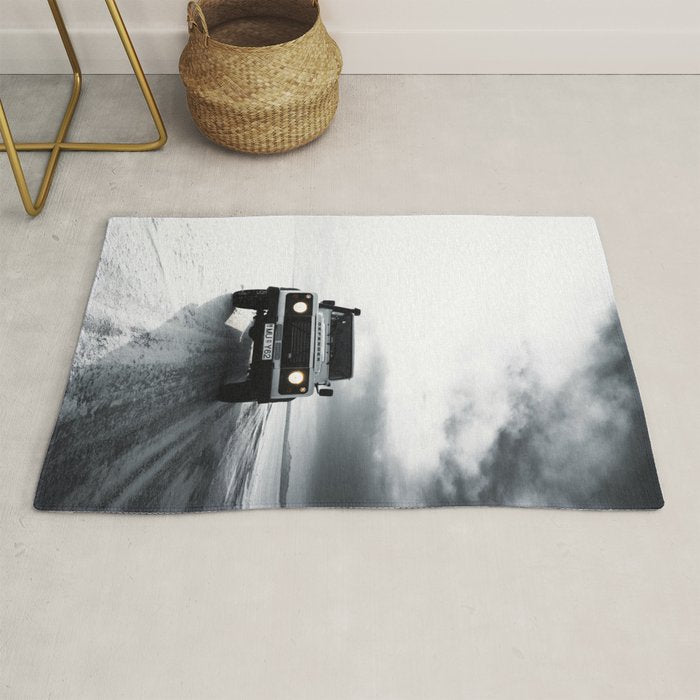 landrover defender in iceland Rug Gallery Image 1