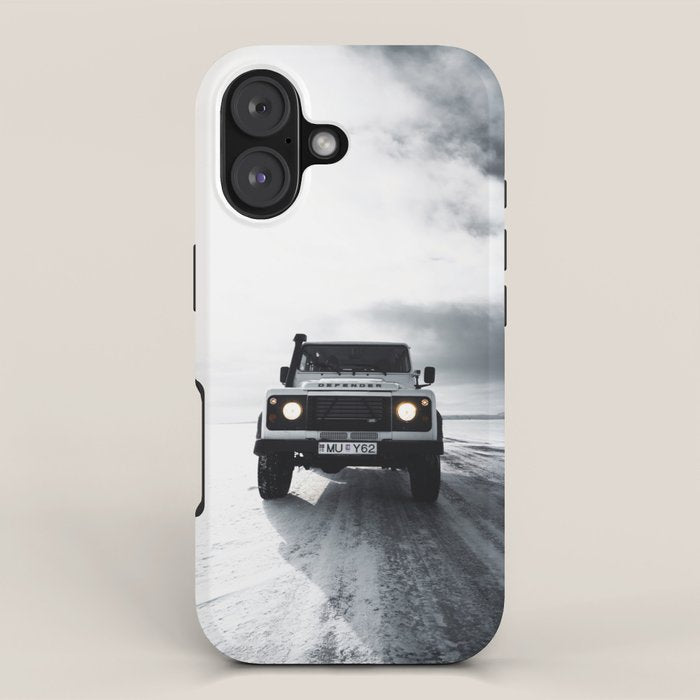 landrover defender in iceland iPhone Case Gallery Image 1