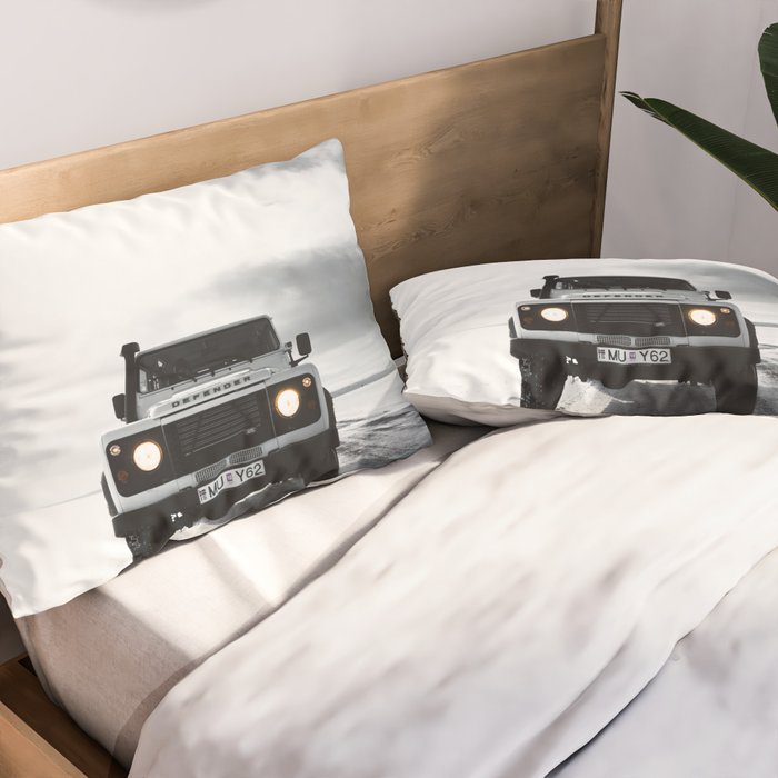 landrover defender in iceland Pillow Sham Gallery Image 2