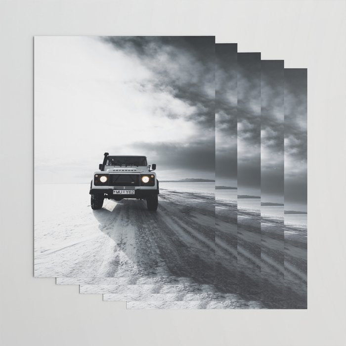 landrover defender in iceland Wrapping Paper Gallery Image 3