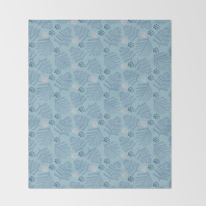 Winter & Woodsy Pine Trees in Warm Blue Throw Blanket Gallery Image 2