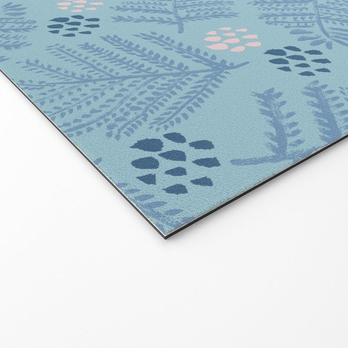 Winter & Woodsy Pine Trees in Warm Blue Welcome Mat Gallery Image 2