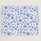 Blue Seashell Print Jigsaw Puzzle Gallery Image 1