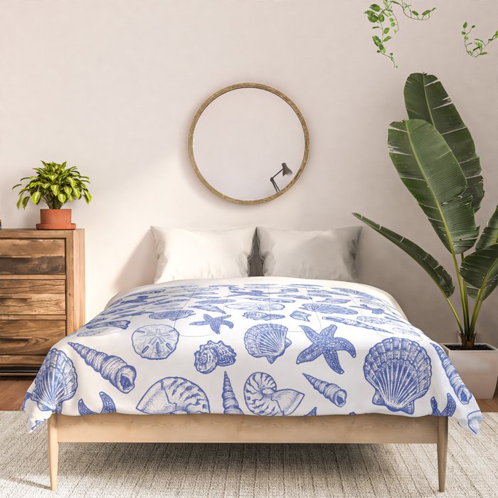 Blue Seashell Print Comforter Gallery Image 3