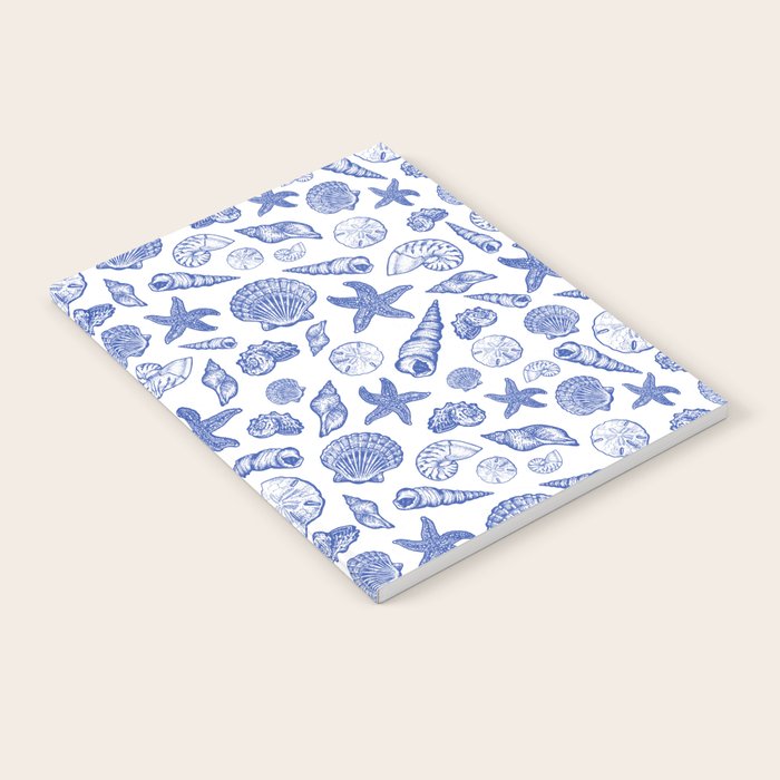 Blue Seashell Print Notebook Gallery Image 2