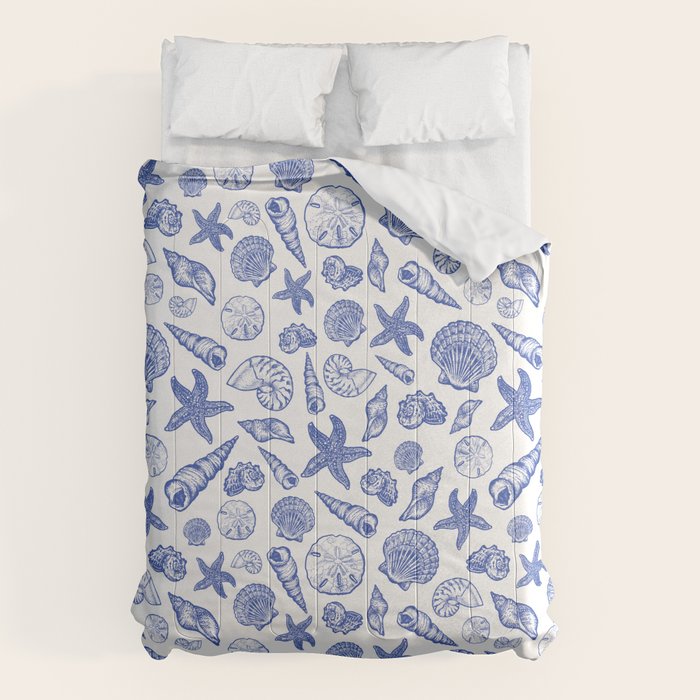 Blue Seashell Print Comforter Gallery Image 6