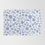 Blue Seashell Print Rug Gallery Image 2