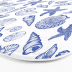 Blue Seashell Print Bath Mat Gallery Image 3