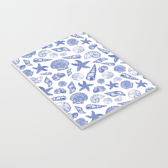 Blue Seashell Print Notebook Gallery Image 3