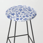 Blue Seashell Print Stool Gallery Image 2