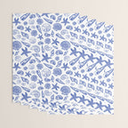 Blue Seashell Print Wrapping Paper Gallery Image 3