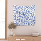 Blue Seashell Print Wall Tapestry Gallery Image 2